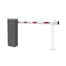 Kit de Barrera Vehicular Derecha y Brazo Telescópico de Hasta 5.5 m / Finales de Carrera Ajustables por Programación / Movimiento Fluido / Diseño Elegante Color Gris / Con Corona Led Semaforizada