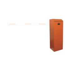 Barrera vehicular izquierda / Soporta brazo de hasta 5.5 m / Final de carrera ajustable por programación / Movimiento fluido / Diseño elegante color naranja