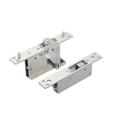 Cerradura eléctrica para puertas corredizas tipo gancho / apertura con llave ambos lados / Abierto en caso de falla/ IP65