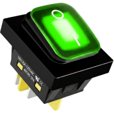 Interruptor tipo Switch con Led Color Verde / IP65 / Diseño Industrial / NO, COM, NC / Terminales tipo F1 Interruptor tipo Switch con Led Color Verde / IP65 / Diseño Industrial / NO, COM, NC / Terminales tipo F1