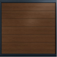 Puerta de Garage de Alta Calidad / Linea Central / Imitacion madera / oscura / 10x9 pies / AISLADA / Estilo Americana.