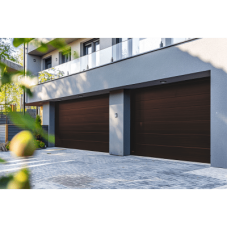 Sección para puerta de Garage / Lisa / Imitacion Madera / BLACK WALNUT/ Para GARAGE128B / Estilo Americana.