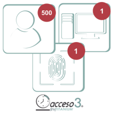 [BAJO PEDIDO] Licencia de 3 años para software Acceso3 TITANIUM  / 500 Empleados / 1 reloj / 1 PC / Compatible con SISTEMAS DE NOMINA
