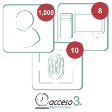 [BAJO PEDIDO] Licencia de 3 años para software Acceso3 TITANIUM / 1000 Empleados / 10 reloj / 10 PC