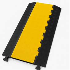 Protector de Cable de 3 Canales / Base de Goma y Tapa de Plástico / Tamaño del Canal 56x55MM / Capacidad de Carga 6.1 Toneladas / Longitud 90 cm / Ancho del Contorno 50 cm / Altura 7.5 cm / Color Amarillo-Negro / Material Hule