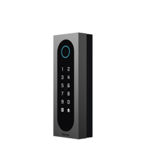 Control de Acceso Slim Akuvox A08S / Aluminio y Vidrio Templado / IP65 & IK09 / Capacidad para 20,000 Tarjetas / Métodos de Acceso Multi (QR, Bluetooth, PIN, RFID) / Soporta Wiegand / 1 Salida de Relay