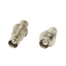 Adaptador Coaxial Doble, de BNC Hembra a BNC Hembra para Chasis en COM-3010, Niquel / Oro / Delrin. Adaptador Coaxial Doble, de BNC Hembra a BNC Hembra para Chasis en COM-3010, Niquel / Oro / Delrin.