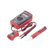 KIT Básico 3 en 1 con Multímetro Digital + Detector de Tensión sin Contacto + Comprobador de Fase GFCI