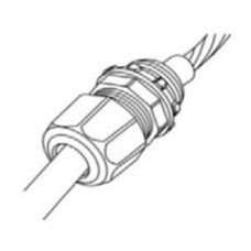 Conector glándula con contratuerca plástico de 13 mm.