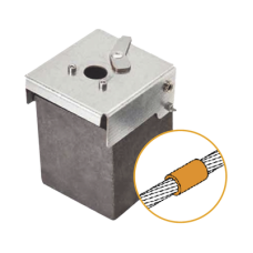 Molde de grafito vertical unión lineal de cable 2/0 AWG (pasante) con cable 2/0 AWG (terminal).