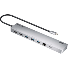 Dock Multipuerto USB-C | 11 en 1 | 8K Single o Dual 4K | PD 100W | USB 3.2 Gen 1 | Ethernet Gigabit | SD MicroSD | Aluminio Dock Multipuerto USB-C | 11 en 1 | 8K Single o Dual 4K | PD 100W | USB 3.2 Gen 1 | Ethernet Gigabit | SD MicroSD | Aluminio