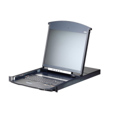 Consola LCD dual | rail con switch KVM por IP integrado multi-interfaz | Cat 5 de 16 puertos de 1 consola local y 1 consola remota Consola LCD dual | rail con switch KVM por IP integrado multi-interfaz | Cat 5 de 16 puertos de 1 consola local y 1 consola remota