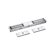 Chapa Magnética Doble para Aplicación en Puertas de Doble Hoja. 1200 lbs(x 2). LED