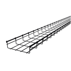 Charola tipo malla 66/200 mm con baño de pintura epóxica en color NEGRO, hasta 210 cables UTP Cat6, tramo 3 m Charola tipo malla 66/200 mm con baño de pintura epóxica en color NEGRO, hasta 210 cables UTP Cat6, tramo 3 m