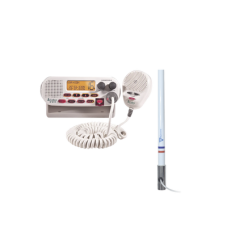 Kit de radio MRF45D | mas antena marina TX-5101-SYS fabricada en fibra de vidrio con base roscable de acero inoxidable Kit de radio MRF45D | mas antena marina TX-5101-SYS fabricada en fibra de vidrio con base roscable de acero inoxidable