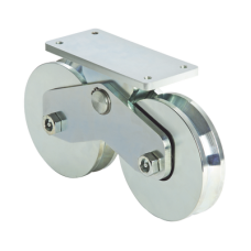 339V - Rueda Doble de 12 cm / Capacidad Para Puertas de  hasta 1200 kg / Canal Tipo V