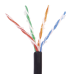 Bobina de 305 Metros (1000 Pies) Cat5e con Gel para Exterior, Color Negro, para Aplicaciones en Sistemas de Redes de Datos y Cableado Estructurado. Uso Intemperie.