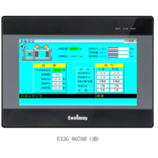 HMI EX3G-8070H-24MR-485P / Pantalla Táctil 7 Pulgadas 800x480 Píxeles / 12 Entradas Digitales / 12 Salidas Digitales / Relay / RS232 + RS485 / USB Data Saving / VCOOL / Software GX Works2 / All-in-One