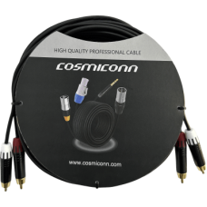 Cable 2 RCA x 2 RCA, conectores negros, con diferenciador de blanco y rojo (2x MT380-RD - 2x MT380-WH), length 5m