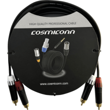 Cable 2 RCA x 2 RCA, conectores negros, con diferenciador de blanco y rojo (2x MT380-RD - 2x MT380-WH), length 3m