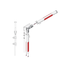 Kit de mástil iluminado de aluminio con Articulación para barreras DKS 1601