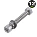 1 Tornillo Allen Milimétrico de Acero Inoxidable  M8-1.25 x 12/ Con 1 Tuerca, 1 Arandela de Presión y 1 Plana / Para Montajes de Módulos Foto Voltaicos .
