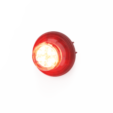 Estrobo Oculto de 12 LED, Rojo/Claro, Bisel Negro, Lente Transparente