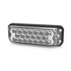 Luz Auxiliar de 20 LED, Ámbar/Claro, Bisel Negro, Lente transparente