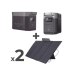 Kit de Estación de Energía Portátil 2048Wh + Batería Externa 2048Wh + 2 Paneles Solares Flexibles 400W (4096Wh, 800W Totales)