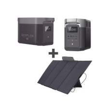 Kit de Estación de Energía Portátil 2048Wh + Batería Externa 2048Wh + Panel Solar Flexible 400W (4096Wh Totales)