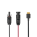 Cable 2.5 m, Negro, Calibre 12 AWG con Terminales MC4 Macho y Hebra para Terminal XT60