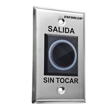 Botón de Salida sin Contacto / Sensor IR / Iluminado / Normalmente Abierto y Cerrado / Distancia Ajustable de Detección /  Rele Ajustable de 0.5 a 30 Segundos / Uso Interior