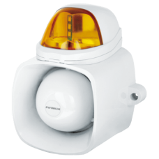 Sirena / Luz Estroboscópica Autónoma / Color Ambar  4 en 1 / IP65 / Uso Interior y Exterior / 12 Vcd / Múltiples Tipos de Notificación / Estroboscópica, de Sirena o de Audio /