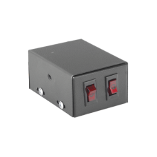 Gabinete metálico con 2 interruptores iluminados para barra de luces