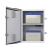 Gabinete para instalación de 2 Baterías PL110D12, Fabricado en Lámina Galvanizada, Accesorios para piso o poste (No incluidos)