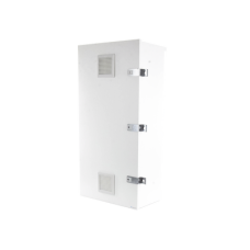 Gabinete para instalación de 3 Baterías PL110D12, Fabricado en Lámina Galvanizada, Accesorios para piso o poste (No incluidos)