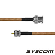 Cable Coaxial RG-142/U de 60 cm. para 50 Ohm, con Conectores BNC Macho a Mini UHF Macho.