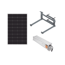 Kit  Solar para alimentar hasta 30W, Salida 12/24 Vcc,  Para alimentar camaras PTZ y Enlaces Punto a Punto, Panel Solar 180W, Bateria Litio 1280 Wh