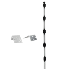 Poste con altura de 1m para cercos eléctricos/ Incluye base multiposicion fabricado 100% con acero galvanizado con 5 aisladores de paso