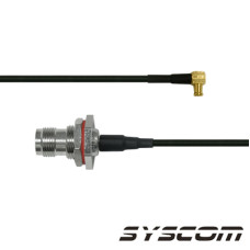 Cable RG-174/U de 30 cm, con Conectores MCX Macho en Angulo Recto a TNC Hembra.
