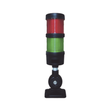 Torre LED Indicadora de estado de 2 niveles color Rojo y Verde, con Buzzer integrado a 85 dB,  a 110-240 VCA con Montaje incluido de 60 mm de diámetro