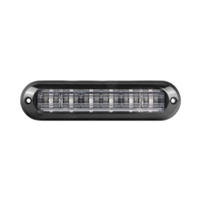 Luz Auxiliar Ultra Brillante  IP67 de 6 LEDs, Color Rojo, con mica transparente y bisel negro