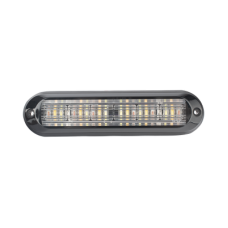 Luz Auxiliar, Ultra Brillante, IP67, 18 LEDs, Tricolor, Color Rojo/Claro/Ambar, con mica transparente y bisel negro