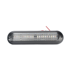 Luz Auxiliar, Ultra Brillante, IP67, 18 LEDs, Tricolor, Color Rojo/Claro/Azul, con mica transparente y bisel negro