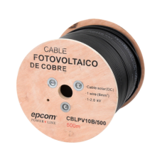 Carrete de 500 Metros / Cable Fotovoltaico Negro / 6mm² (10AWG) / Material COBRE /  2000 Vcc