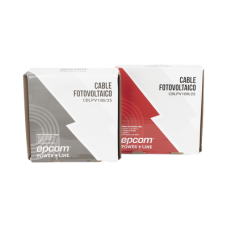 Kit de 2 rollos de 25 metros de cable fotovoltaico de cobre, rojo y negro, calibre 10 AWG (6mm²), Tipo PV,  1000/2000 V y 120°C.