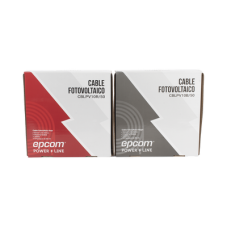 Kit de 2 rollos de 50 metros de cable fotovoltaico de cobre, rojo y negro, calibre 10 AWG (6mm²), Tipo PV,  1000/2000 V y 120°C.
