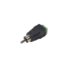 Adaptador RCA Macho Tipo Jack Polarizado / Terminales Tipo Tornillo / Polarizado (+/-) / Recomendado para Video y Audio en Sistemas de Video Vigilancia a 2 Hilos