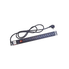 Protector de 120 Vca con 8 contactos de alimentación en color negro para aplicaciones en Rack