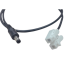 Cable con Conector Macho (Pigtail) | Forro Negro | Terminal Blanca | Alimentación para Vcc con Puntas Libres | Polarizado | Largo 22 cm ( 8.66 Pulgadas)  | Calibre 22AWG.